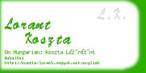 lorant koszta business card